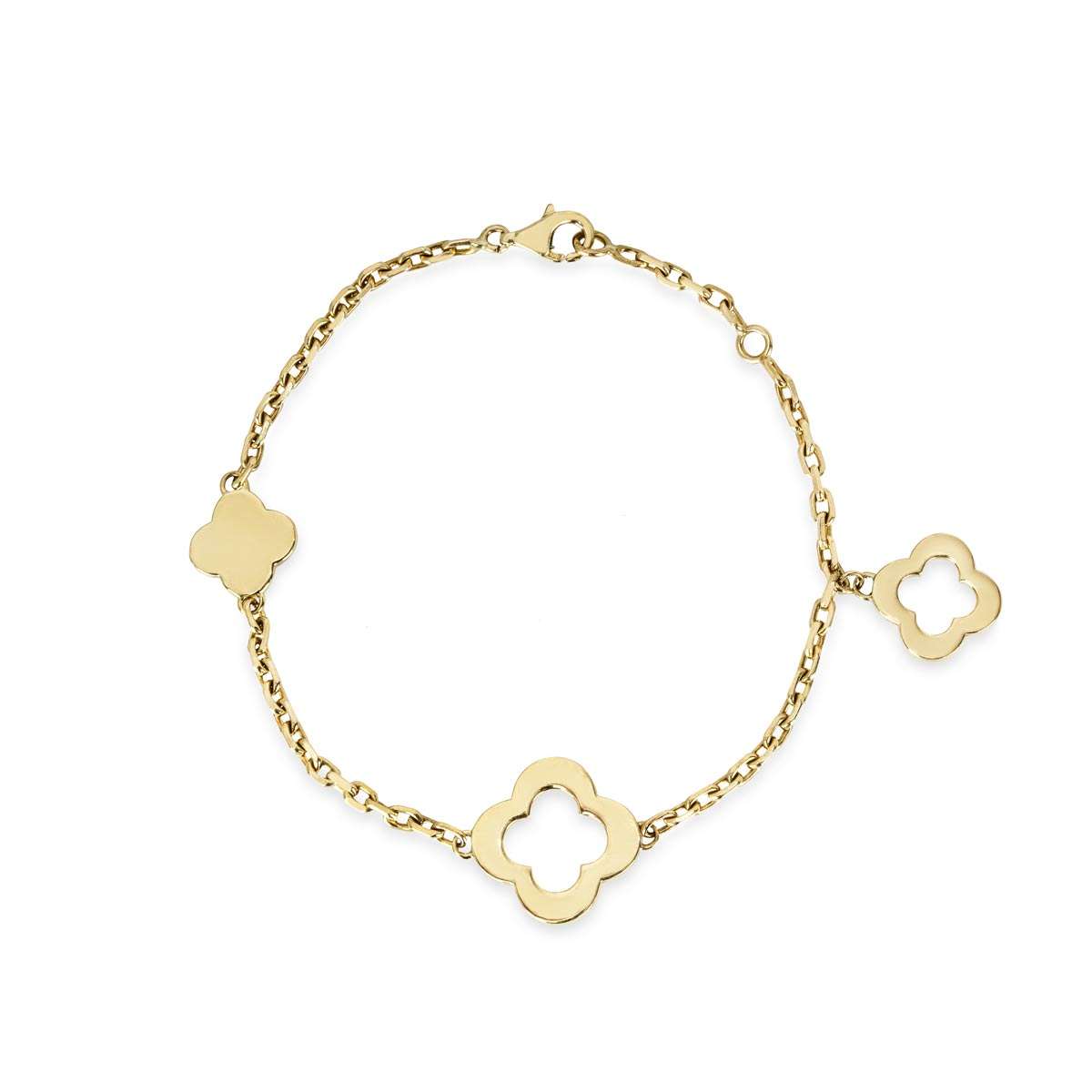 Van Cleef & Arpels Yellow Gold Byzantine Alhambra 3 Motif Bracelet VCARD39600